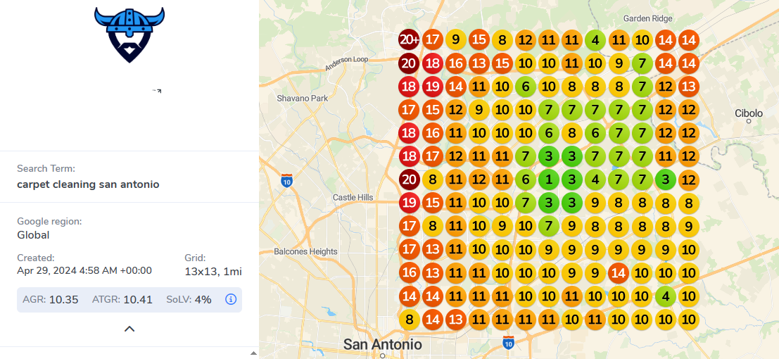 Carpet cleaning geo-grid before optimization