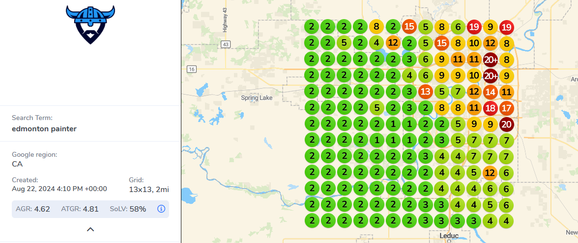 Edmonton painter geo-grid after optimization